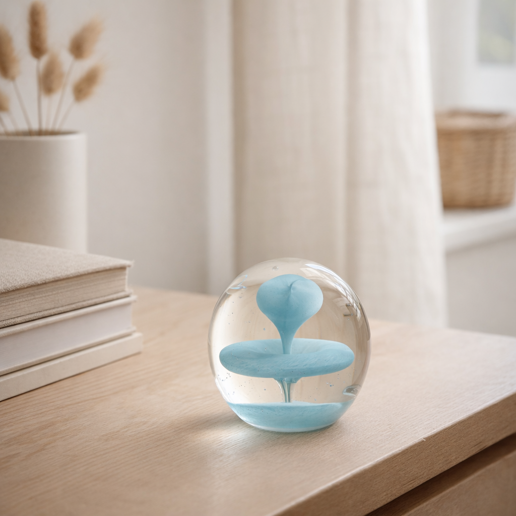 Presse-papier J-Line Cloche - verre - bleu clair - petit en situation