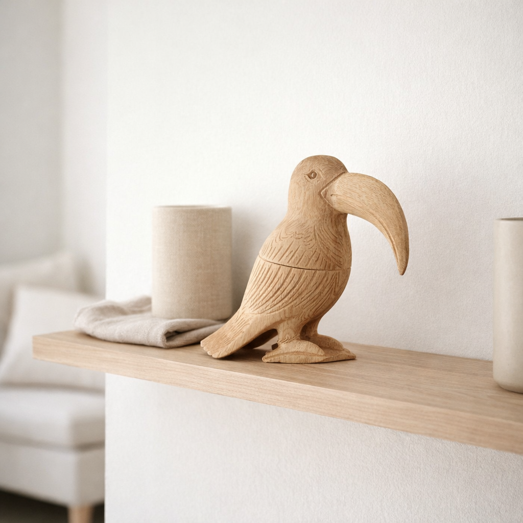 J -line Decoration Toekan - Wood - Natural - Small en situation