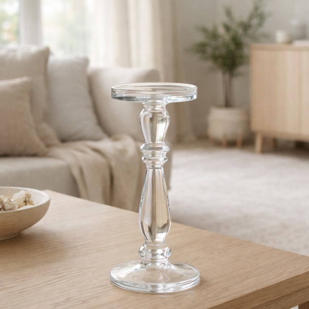 J -line Candlestick Leti - Glass - Transparent - Medium en situation
