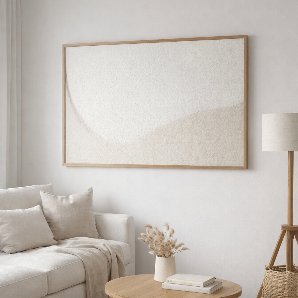 J-Line Peinture Thibault Papier Blanc/Beige en situation