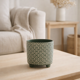 Pot de fleurs J-Line - Céramique - vert - petit - Ø 12 cm en situation
