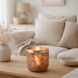 J -line Windlicht Frosty Round - Verre - Old Pink - Medium en situation