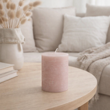 Bougie cylindrique J-Line - rose poudré - 48U - moyenne en situation