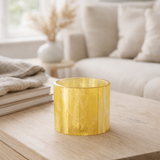 Photophore J-Line Lines - verre - jaune - petit en situation