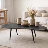 J-Line Table Basse Drop Aluminium/Fer Noir Large - 119 x 71,5 x 36 cm en situation