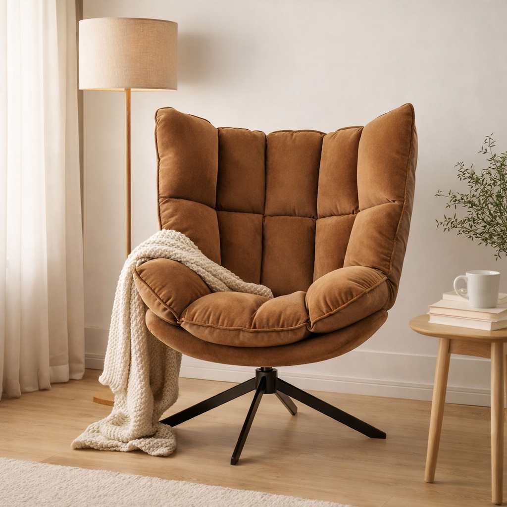 J-Line chaise Relax Coussin Sur Structure - textile/métal - marron en situation