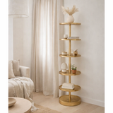 J-Line Plateforme 5 Niveaux Rond Aluminium Or en situation