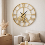J -line Klock Round Figures Romanes Roues de cisaillement - Metal - Gold - Ø 80 cm en situation