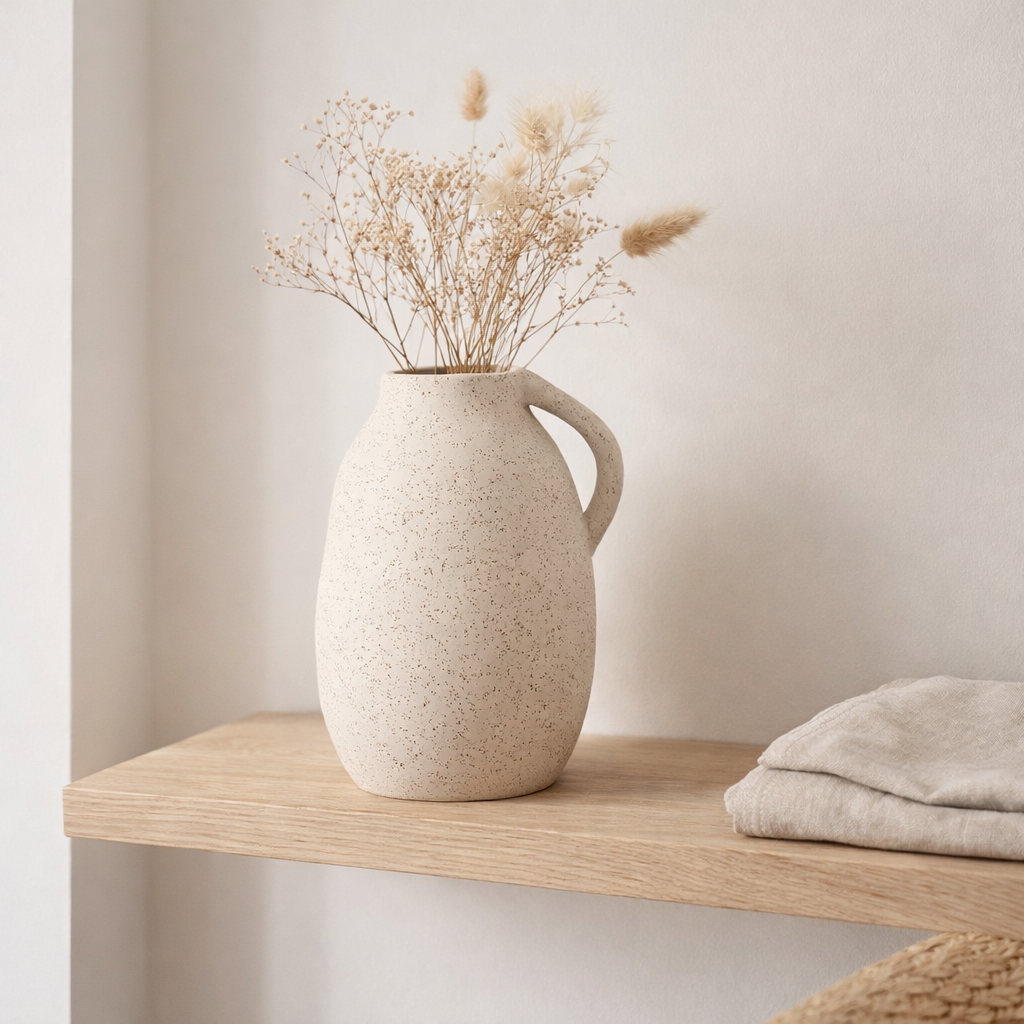 J-Line Vase Jug - Céramique - Beige - Moyen - 25 cm de haut en situation