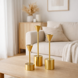 J -Liline Candlestick Emma - Aluminium - Gold - 3 pièces en situation