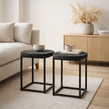 Table d'appoint J-Line Shanil - bois/fer - noir - lot de 2 en situation