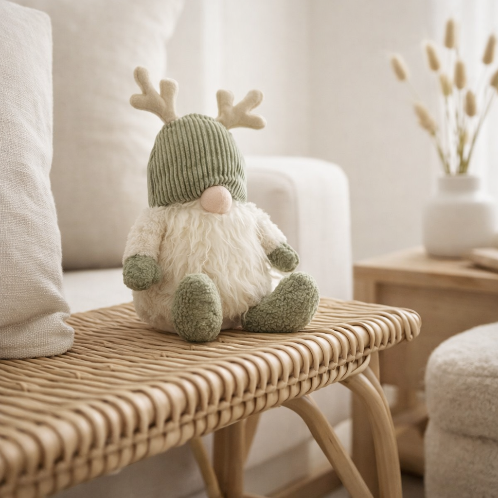 J-Line Gnome Antlers Textile Vert/Beige Petit en situation
