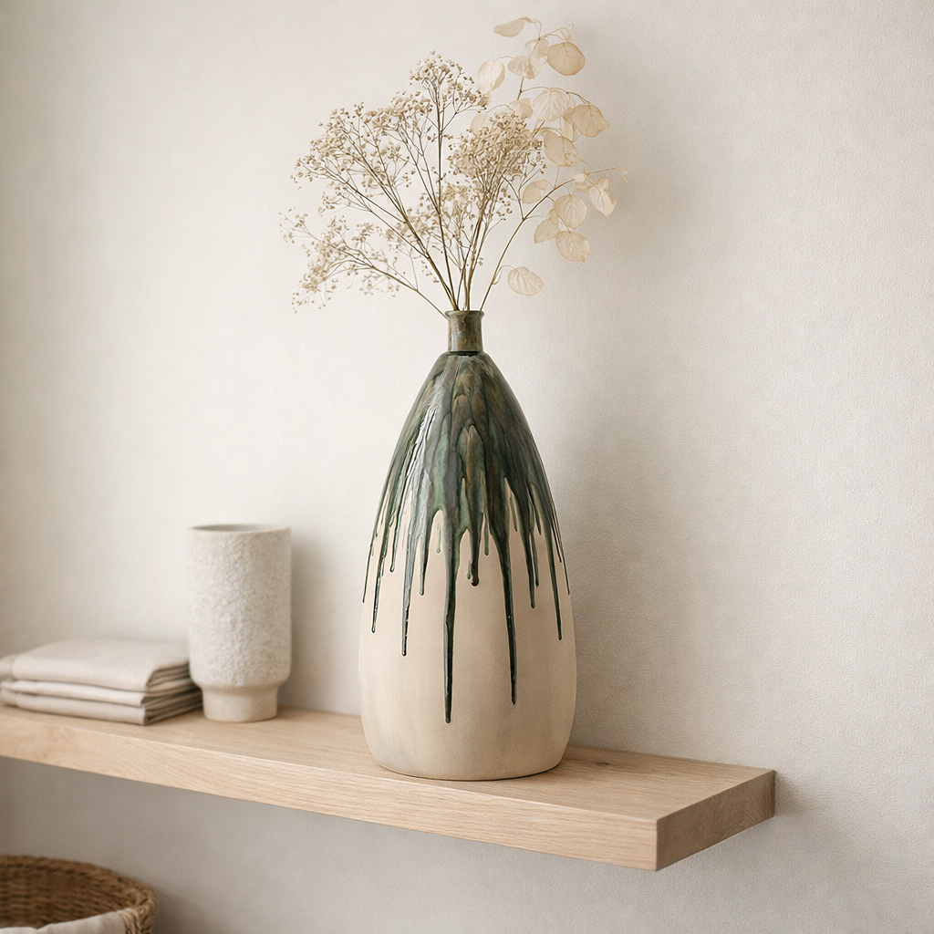 J -line Vase Paint - Ceramics - Natural / Green - Small - 51 cm de haut en situation