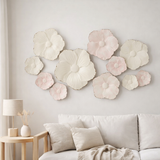 J-Line décoration murale Fleurs - métal - rose/blanc en situation