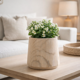 J -line Flowerpot Paulownia - bois / plastique - blanc - grand - Ø 25 cm en situation