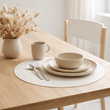J-Line Set de table rond - plastique - blanc en situation