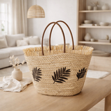 J-Line Sac de Plage Feuille Jute Naturel/Marron Foncé en situation