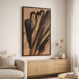 J-Line Kader Afrikaanse Vrouw Strepen Hout/Canvas Bruin/Zwart en situation