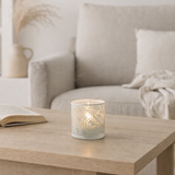 Bougeoir J-Line Leaves - verre - blanc - petit en situation