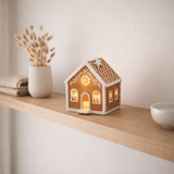 J -Line Decoration House Gingerbread Star - Polyresin - Brown - M - LED en situation