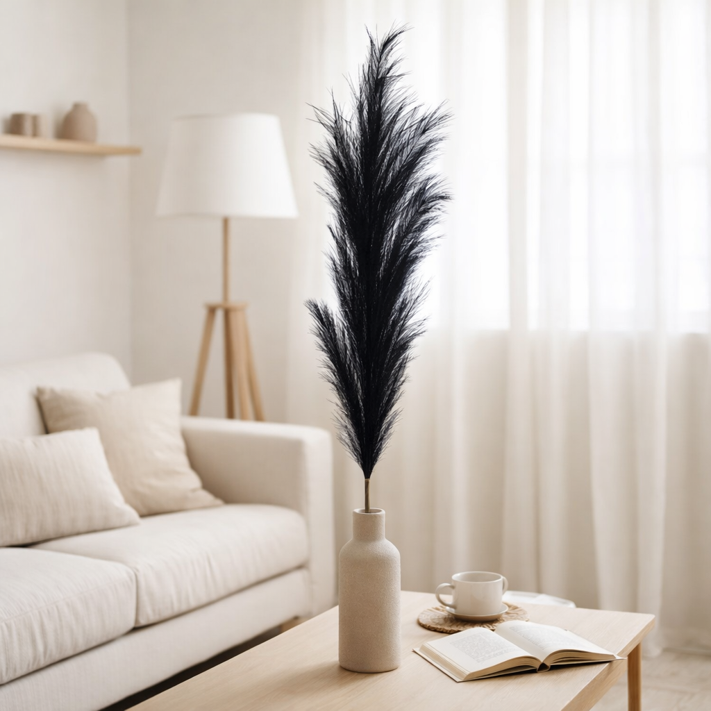 Branche de décoration J-Line Plumeau - plastique - noir - grand en situation