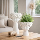 J-Line Bloempot Kop - Polyresin - Wit - Large - Ø 21 cm en situation