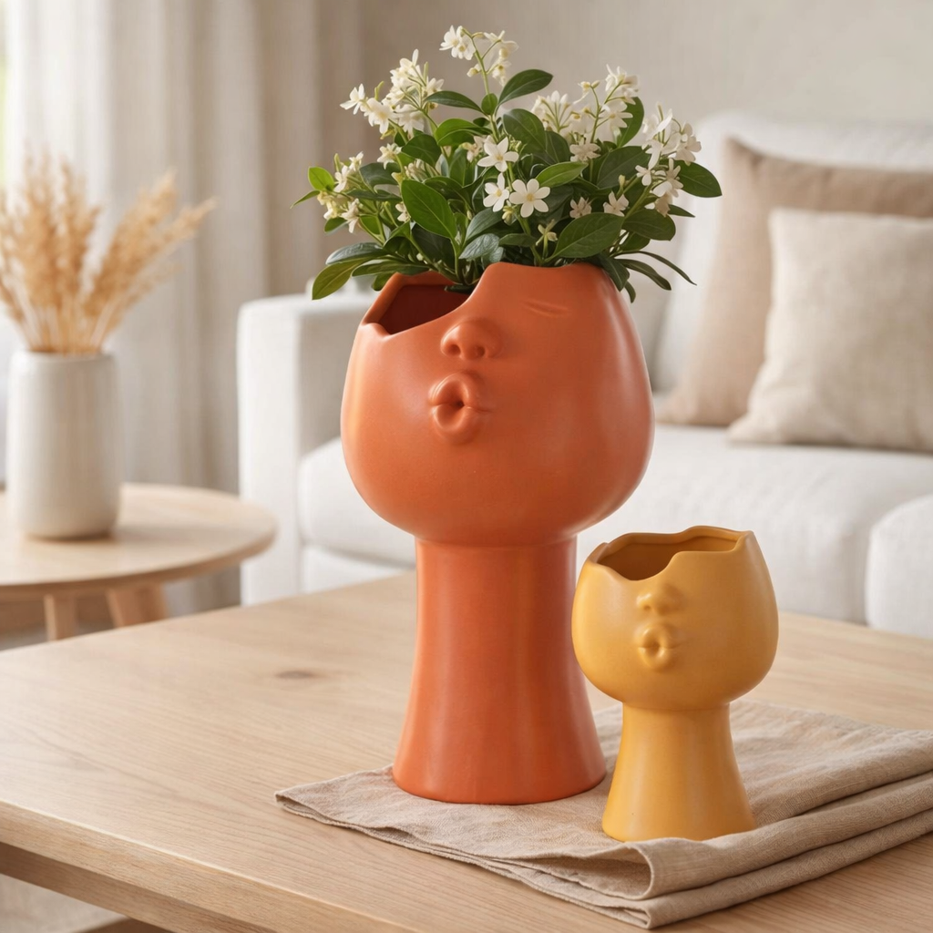 J -line Flowerpot Enya - Porcelaine - Terracotta - Ø 17 cm en situation