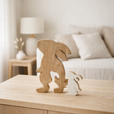 J-Line décoration Rabbit Profile Silhouette - bois - blanc/naturel - petit en situation