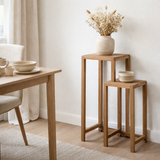 Table d'appoint J-Line Cube - bois - naturel - lot de 2 en situation