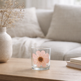 Photophore J-Line Fleur - verre - rose - petit en situation