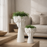 J-Line Bloempot Kop - Polyresin - Wit - Large - Ø 23 cm en situation