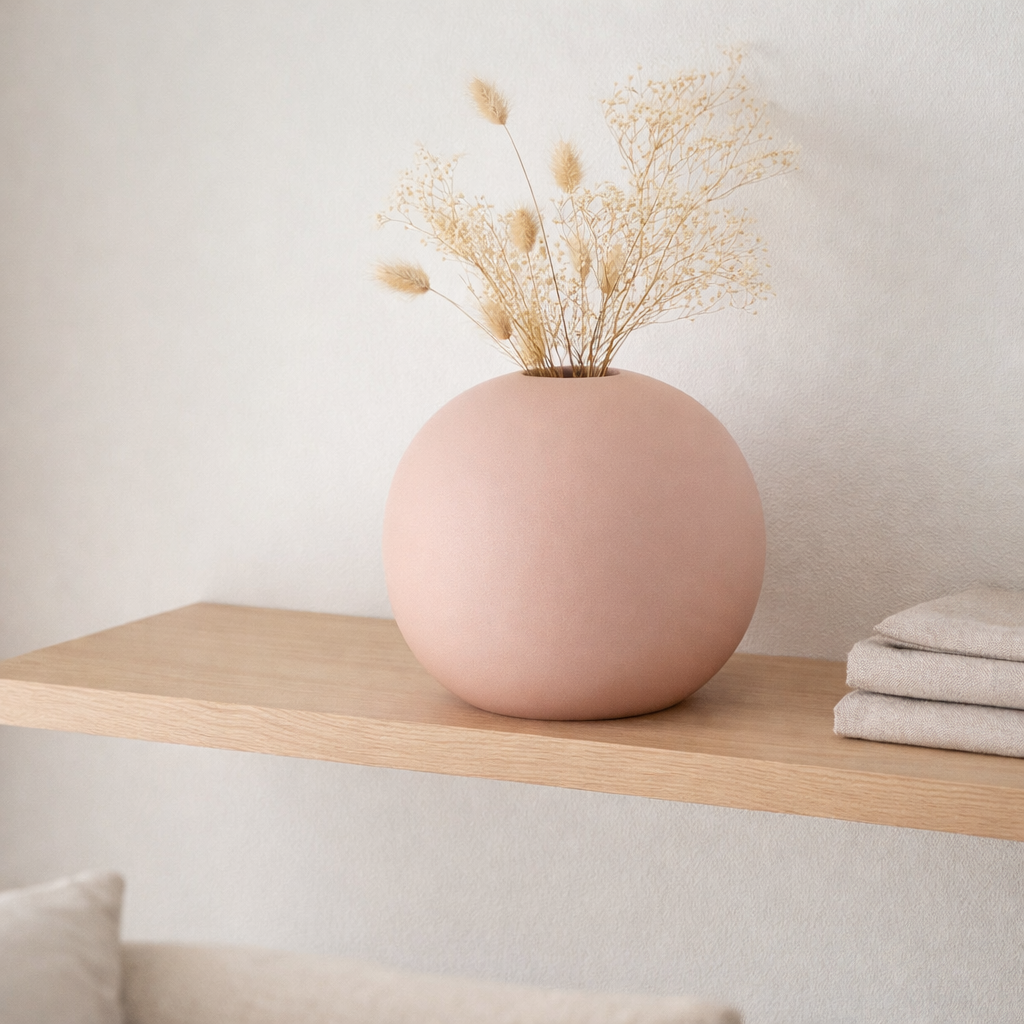 J -line Vase Bol - Ceramics - Pink - Large - Ø 25 cm en situation