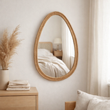 J-Line spiegel Paille - jute/glas - naturel - medium - 46 x 70 cm en situation