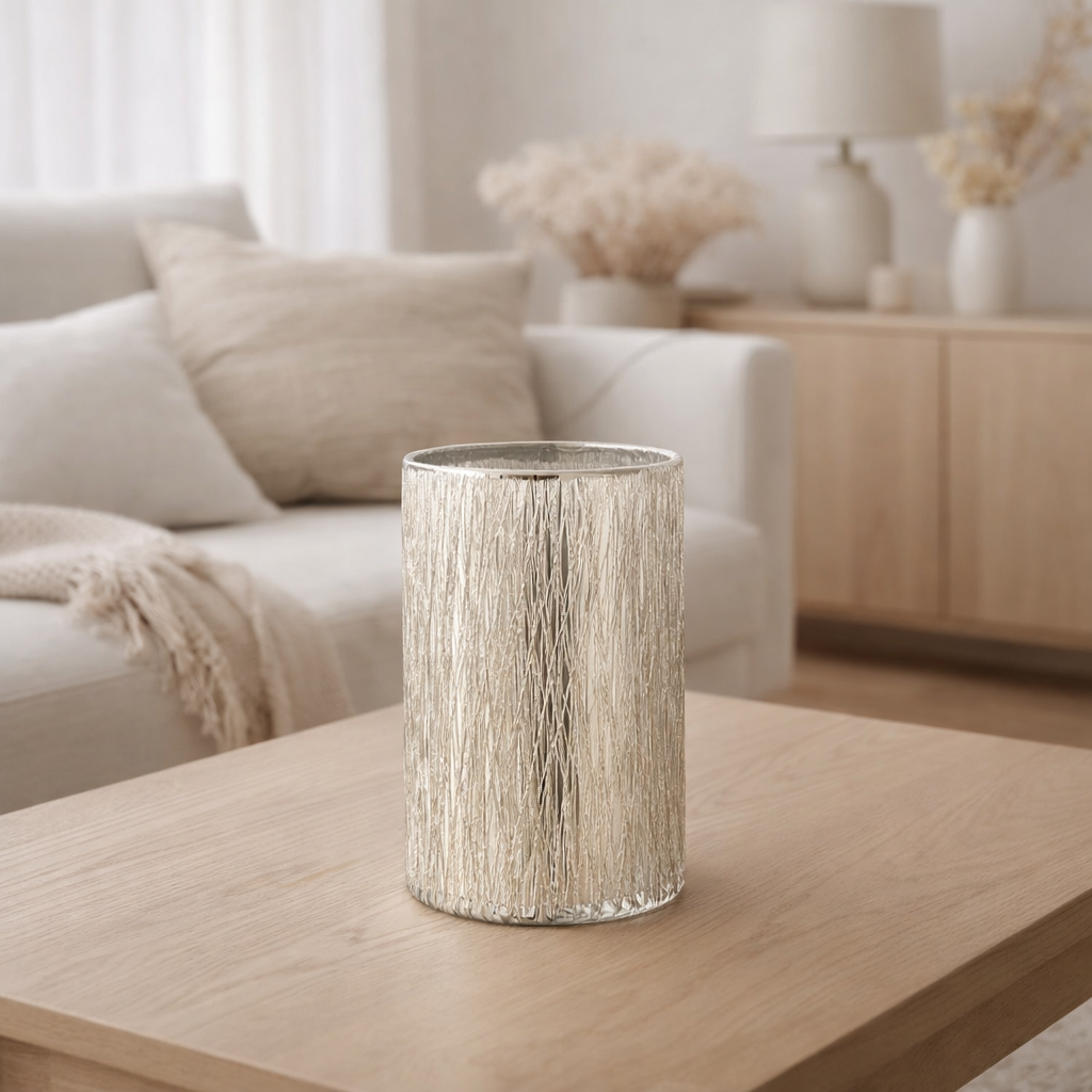 J-Line lanterne verre argent grand en situation