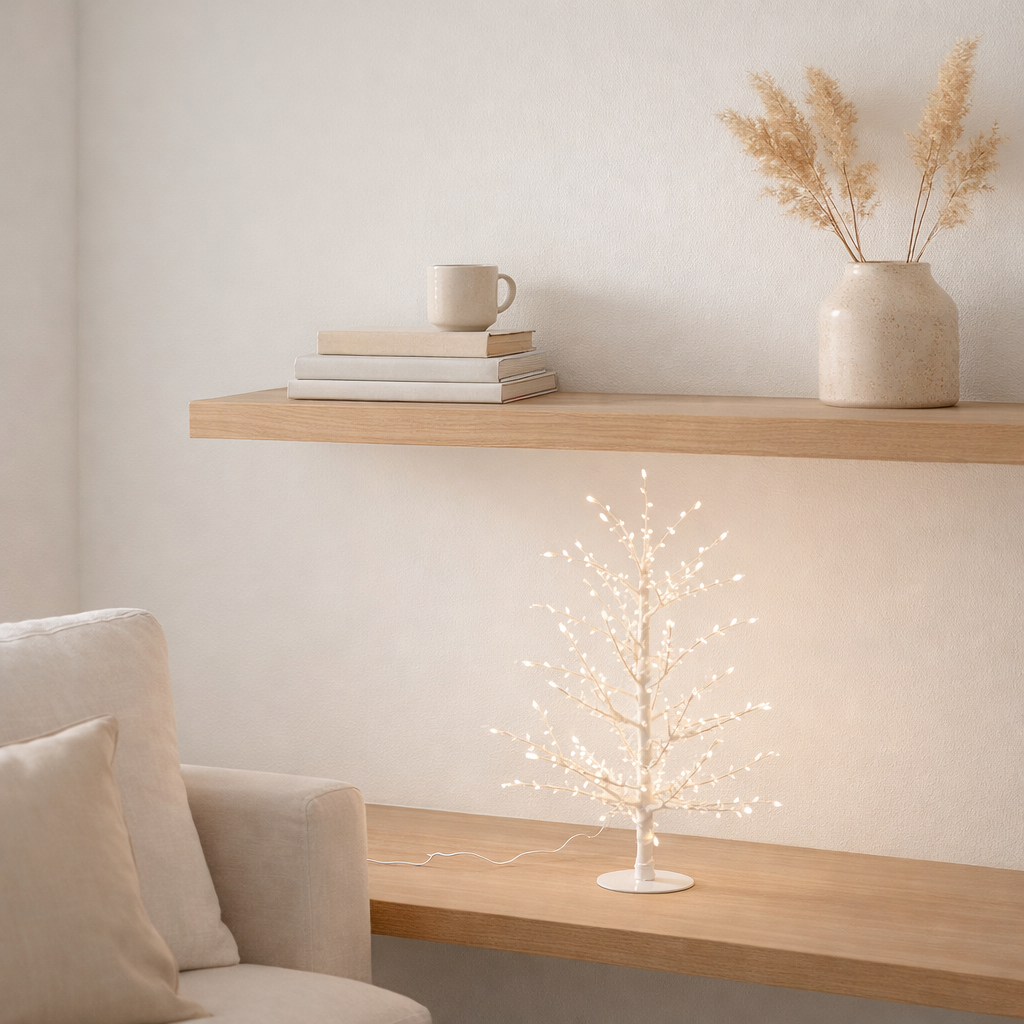 J -Liline Decoration Boom Pearl Bare - Metal - White - Small - LED LUMIÈRES en situation