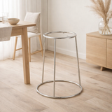 J-Line Frame Tabouret du Milieu Métal Argenté en situation