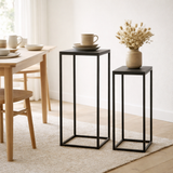 Table d'appoint J-Line Square - métal - noir - lot de 2 en situation
