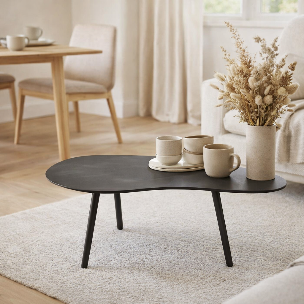 Table basse J-Line Drop - aluminium/fer - noir - petite en situation