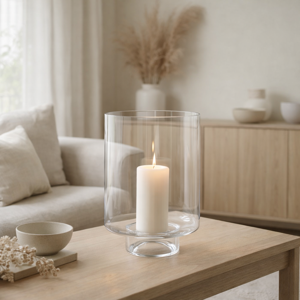 Lanterne J-Line Straight - bougeoir - verre - transparent en situation