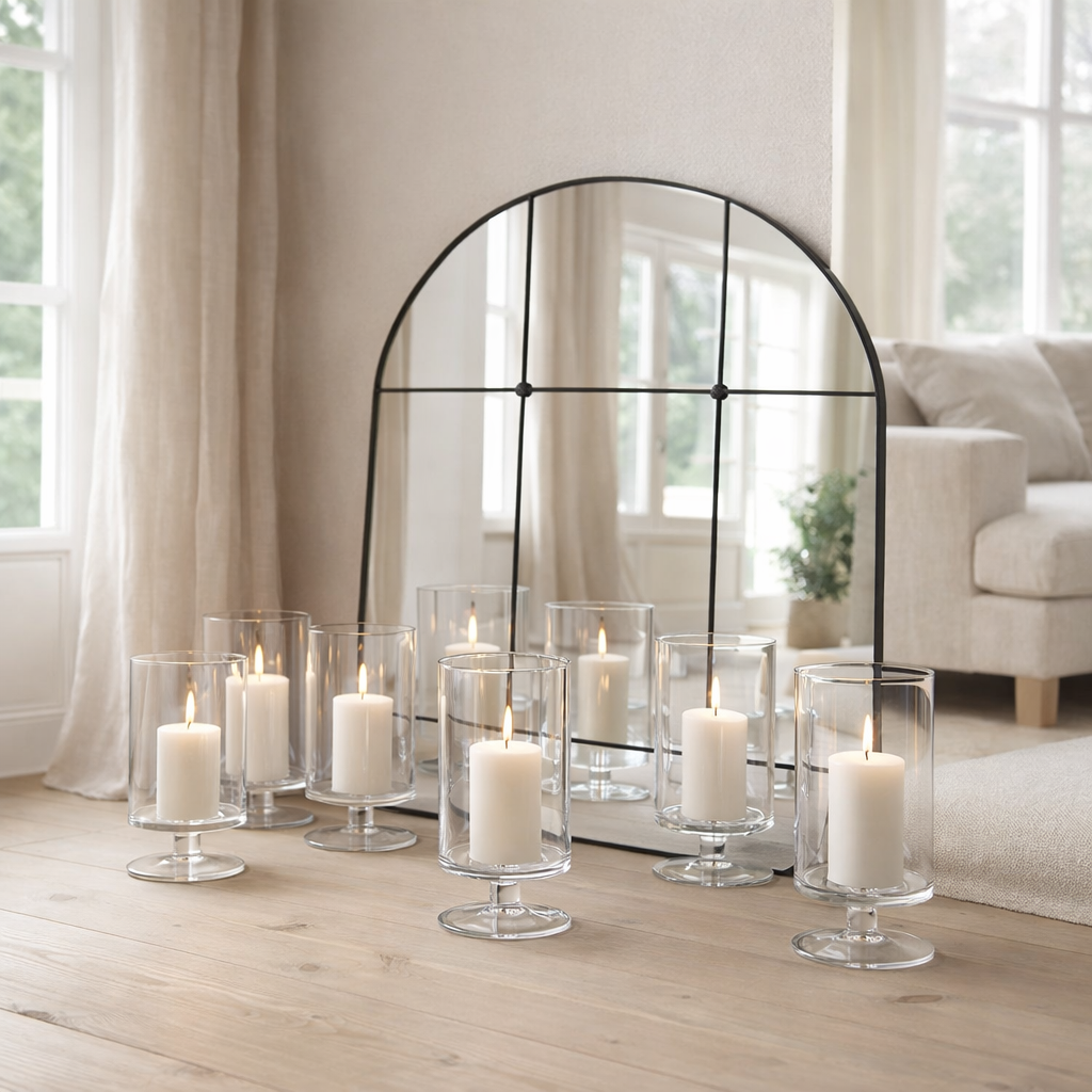Lanterne J-Line Sur Pied Ronde - verre - transparent - grande en situation