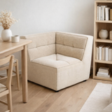 J-Line chaise d'angle Grid - bois/mousse - beige en situation