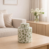 J-Line Boîte Décorative Yezi Porcelaine Vert/Blanc Small en situation