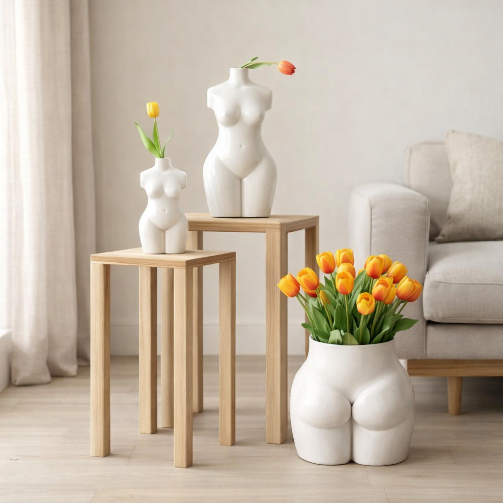 J-Line bouquet de fleurs Tulipes 7 Pièces - plastique - orange/jaune - grand en situation