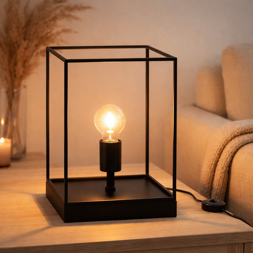 Cadre rectangulaire de lampe J -Line - Métal - noir - petit en situation