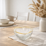 J-Line bol Heart - verre - or/transparent - 2 pièces en situation