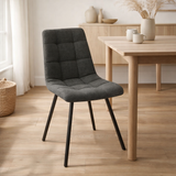 J-Line Chaise Babette Textile/Métal Gris Foncé en situation
