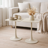 Table d'appoint J-Line Square - fer - ivoire - lot de 2 en situation