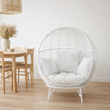 Chaise longue J-Line Ovale - acier - blanc en situation