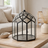 J -line terrarium - verre / métal - noir - petit - Ø 23 cm en situation