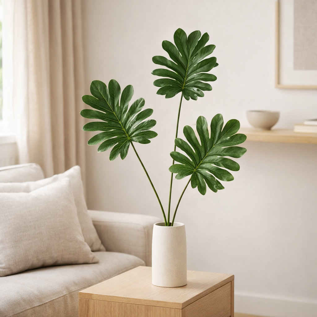 J-Line Philodendron Branche 3 Parties Vert 76Cm en situation